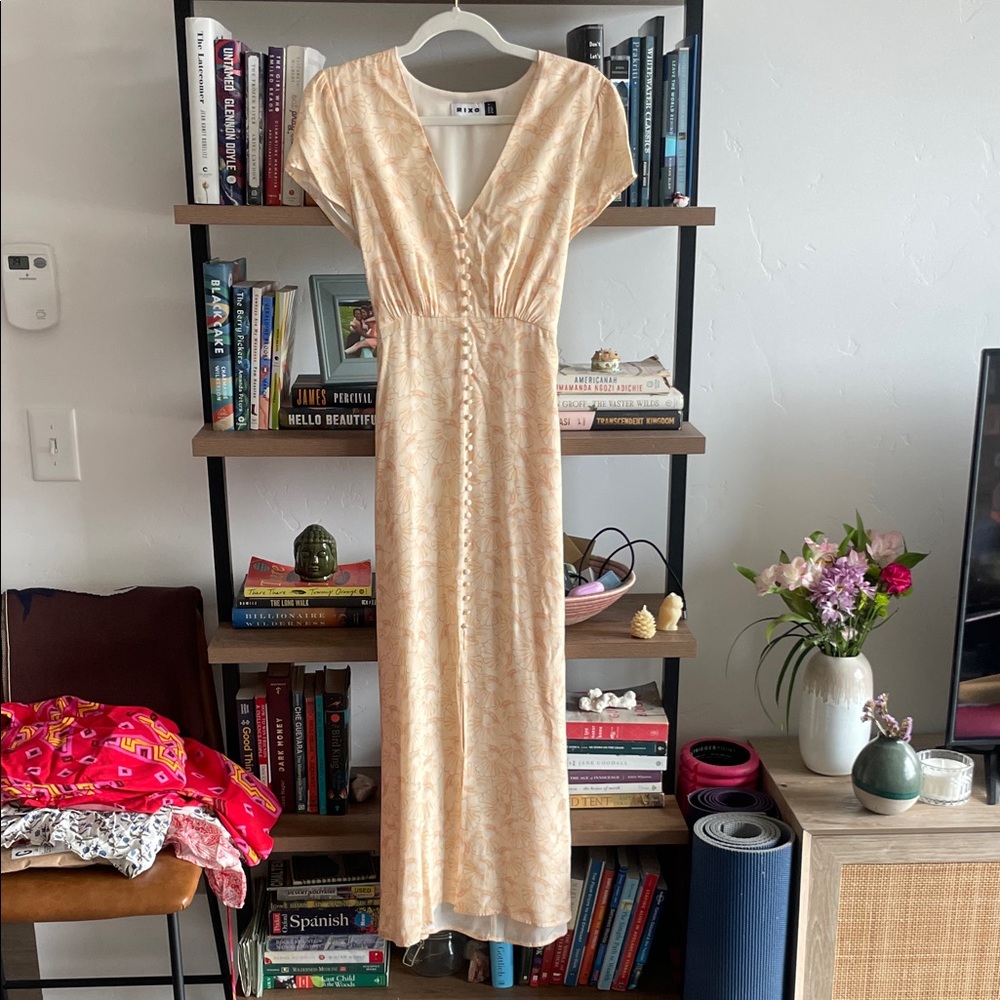 RIXO Peach Midi Dress
